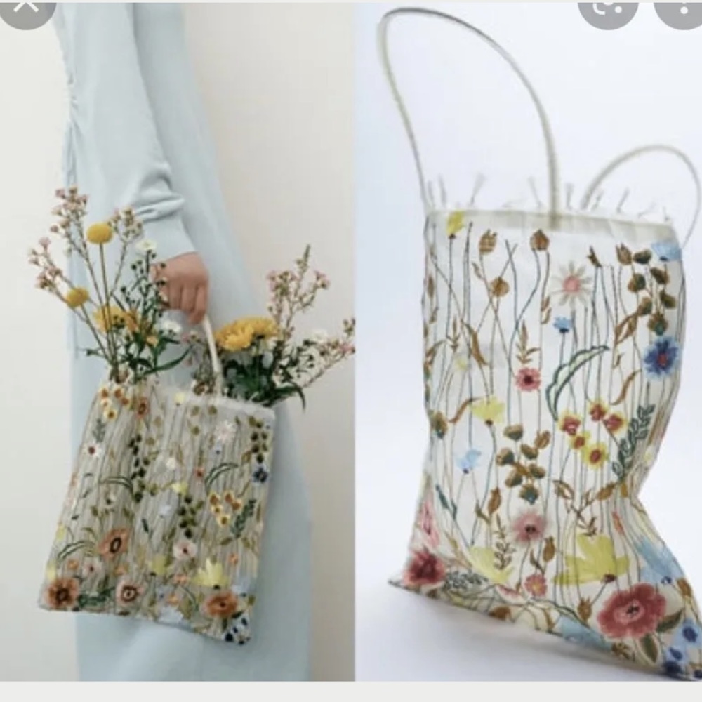 Zara embroidered tulle & organza bag - Picture 2 of 4